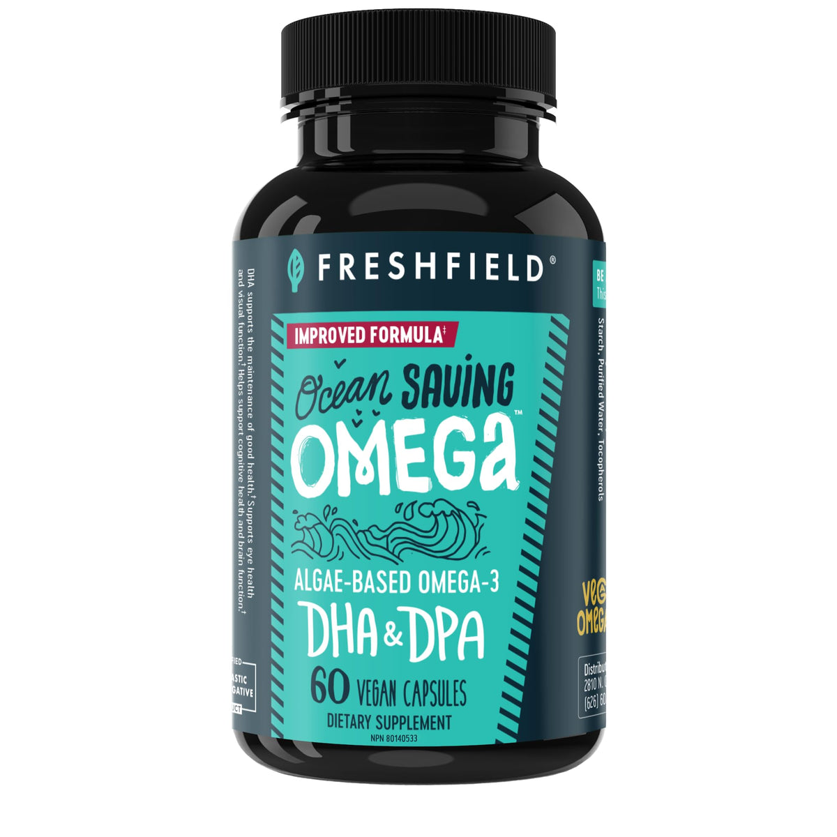 Freshfield Omega 3 DHA compléments alimentaires 500 mg, emballage avant