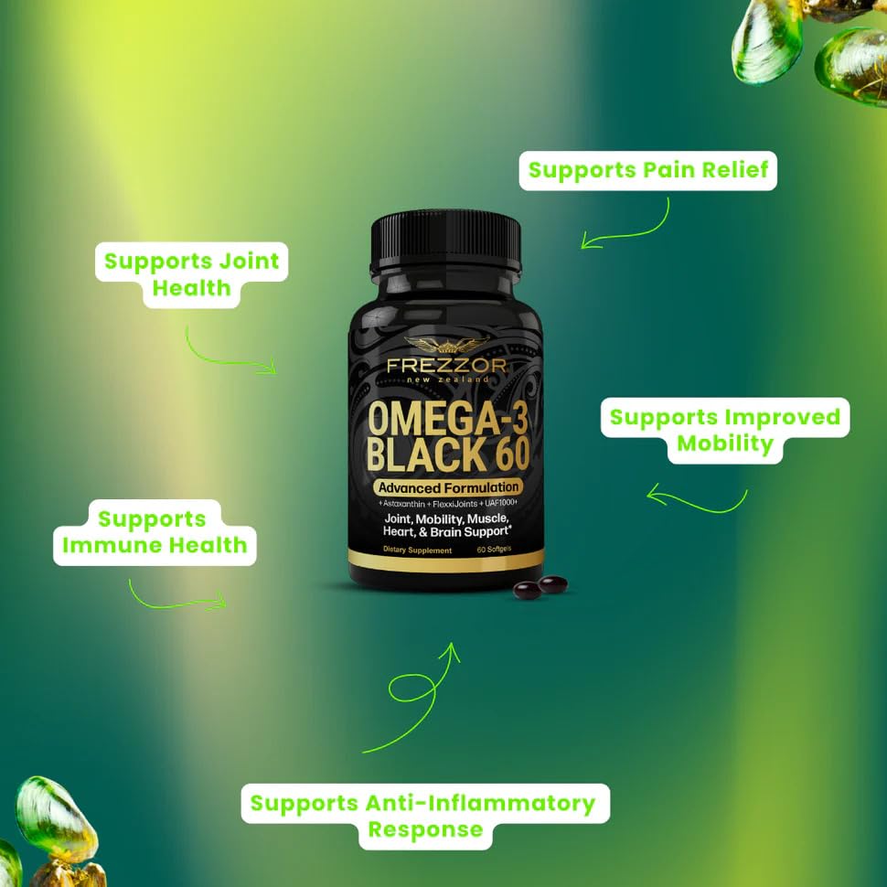 FREZZOR Omega 3 Black bottle side view