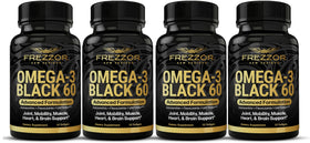 FREZZOR Omega 3 Black capsules d'huile de moules vertes, vue de face