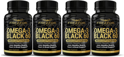 FREZZOR Omega 3 Black capsules d'huile de moules vertes, vue de face