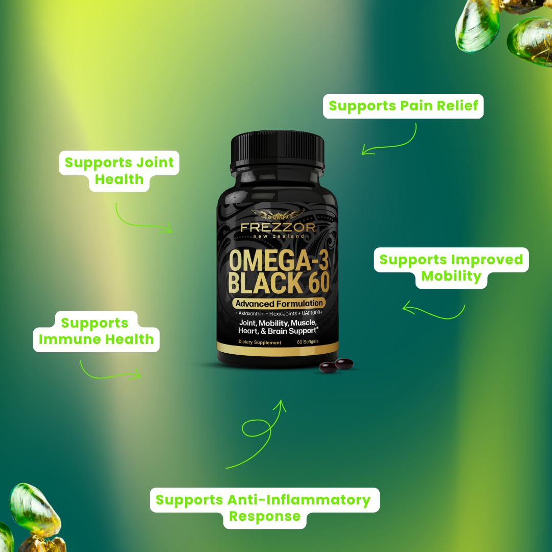 FREZZOR Omega 3 Black capsules sur une table