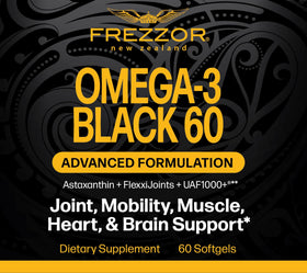 FREZZOR Omega 3 Noir capsules sur une cuillère