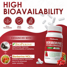 Frishantic Berbérine HCl 500mg ouverte avec capsules visibles