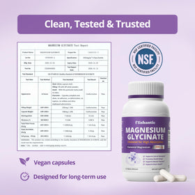 Frishantic Magnésium Glycinate 200mg étiquette avec ingrédients