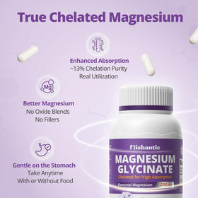 Frishantic Magnésium Glycinate 200mg gélules en usage à côté d'un verre d'eau
