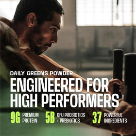 Frog Fuel Performance Greens Poudre de Protéines dans une cuisine moderne