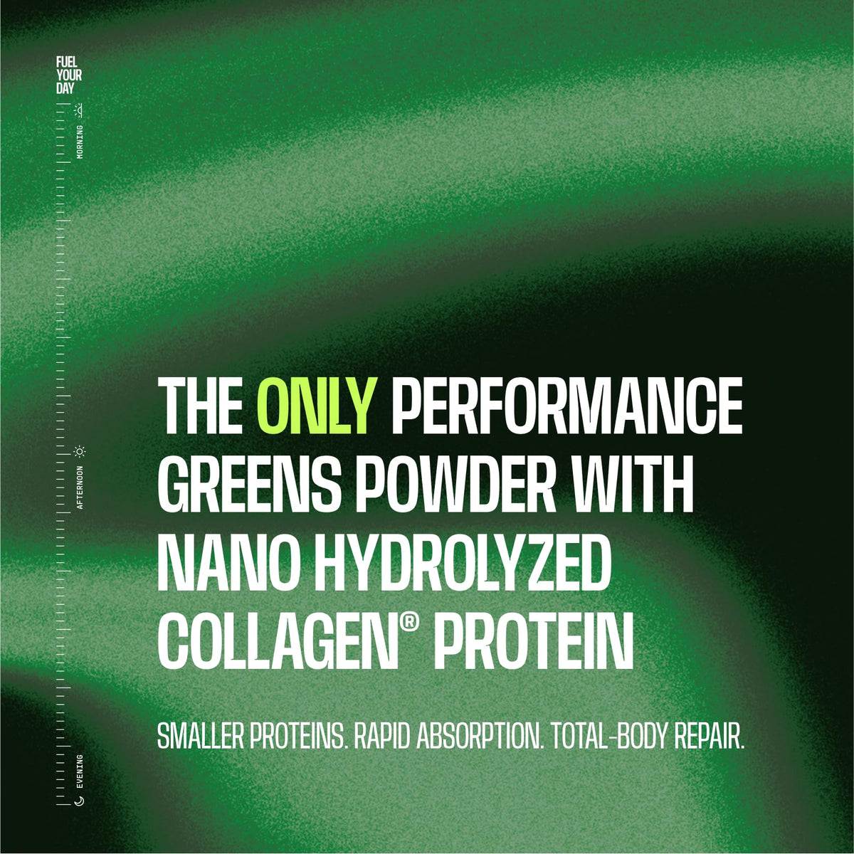 Frog Fuel Performance Greens Poudre de Protéines en préparation dans un verre