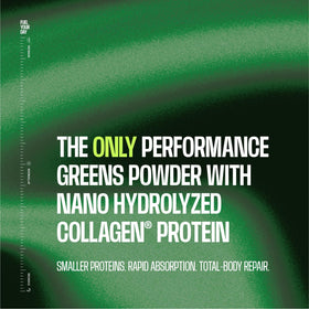 Frog Fuel Performance Greens Poudre de Protéines en préparation dans un verre