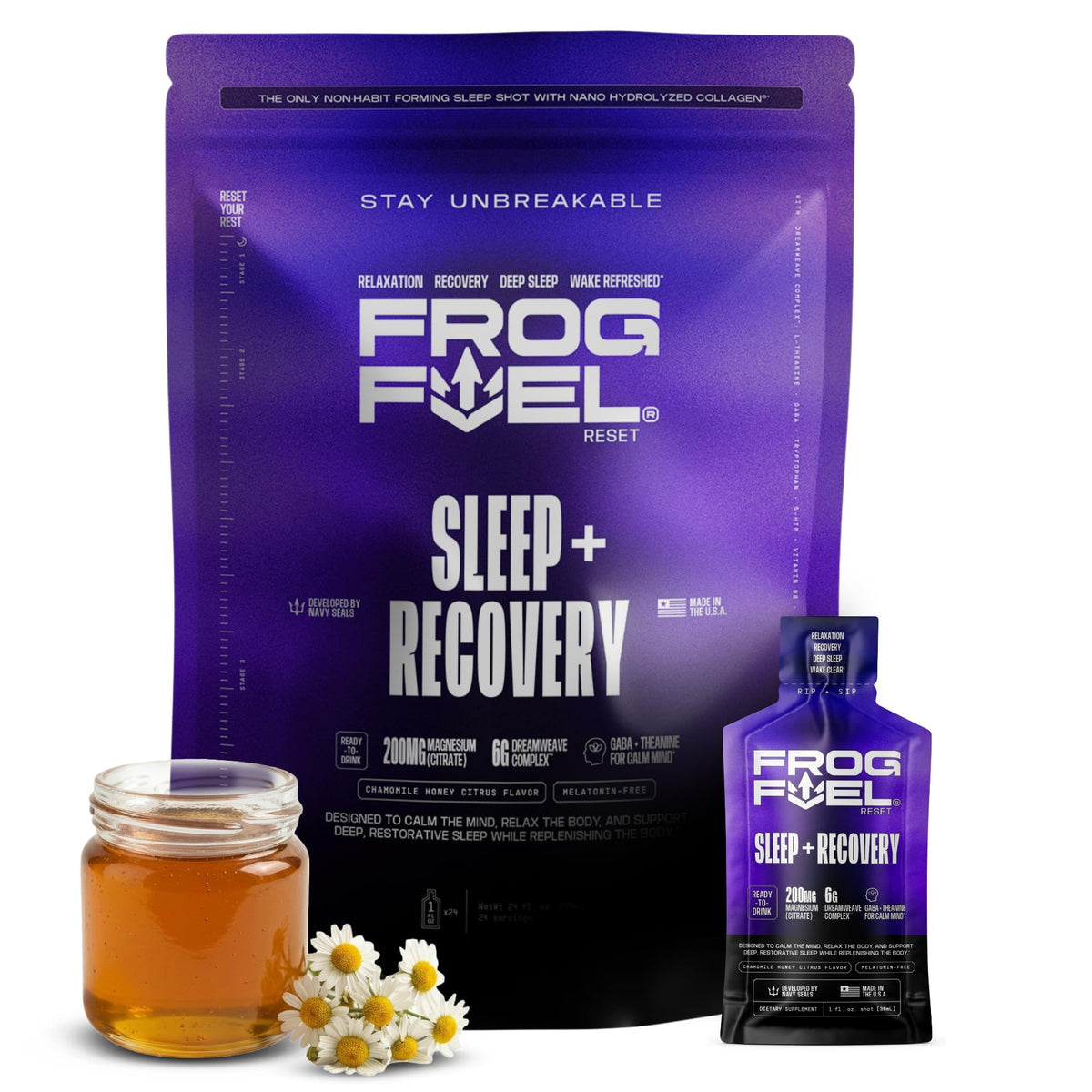 Frog Fuel Reset complément liquide sommeil pack de 24 shots de 30ml