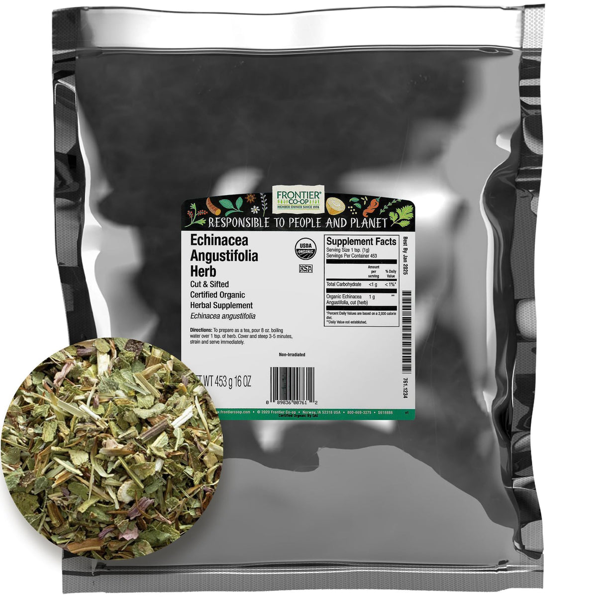 Frontier Co-op Echinacea Angustifolia 472g sac de l'herbe séchée