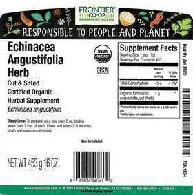 Frontier Co-op Echinacea Angustifolia herbe séchée vue de côté