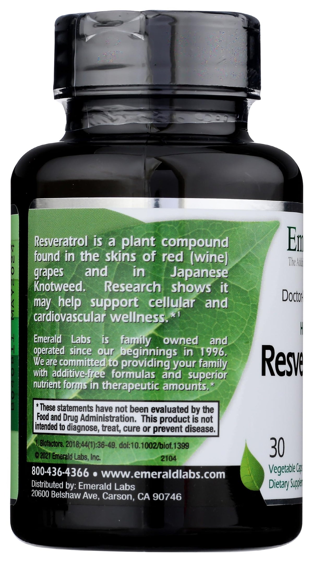Fruitrients Resveratrol, capsules végétales sur une table