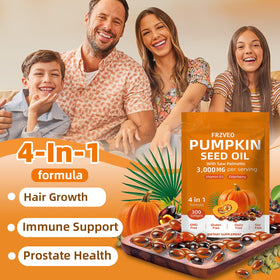 FRZVEO Huile de Graines de Citrouille 300 Capsules avec étiquette