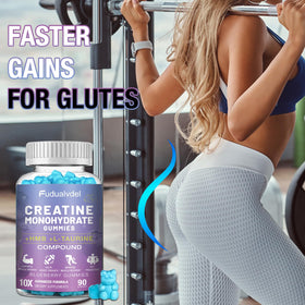 Fudualvdel Gummies Créatine HMB 8000MG avec une cuillère pour dosage