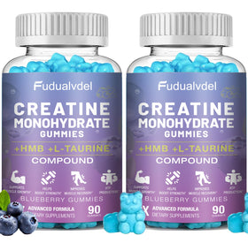 Fudualvdel Gummies Créatine HMB 8000MG emballage avant avec parfum de framboise