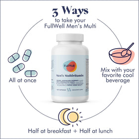 FullWell Multivitamine pour Hommes, mise en scène sur une table