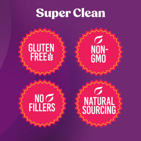 Fungiments Super Prune Gummies 30 Gummies avec des fruits en arrière-plan