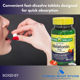 FUSION SHOP STORE comprimés de mélatonine 3 mg vue de côté