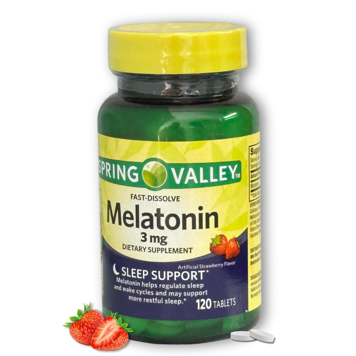 FUSION SHOP STORE mélatonine 3 mg avec étiquette des ingrédients
