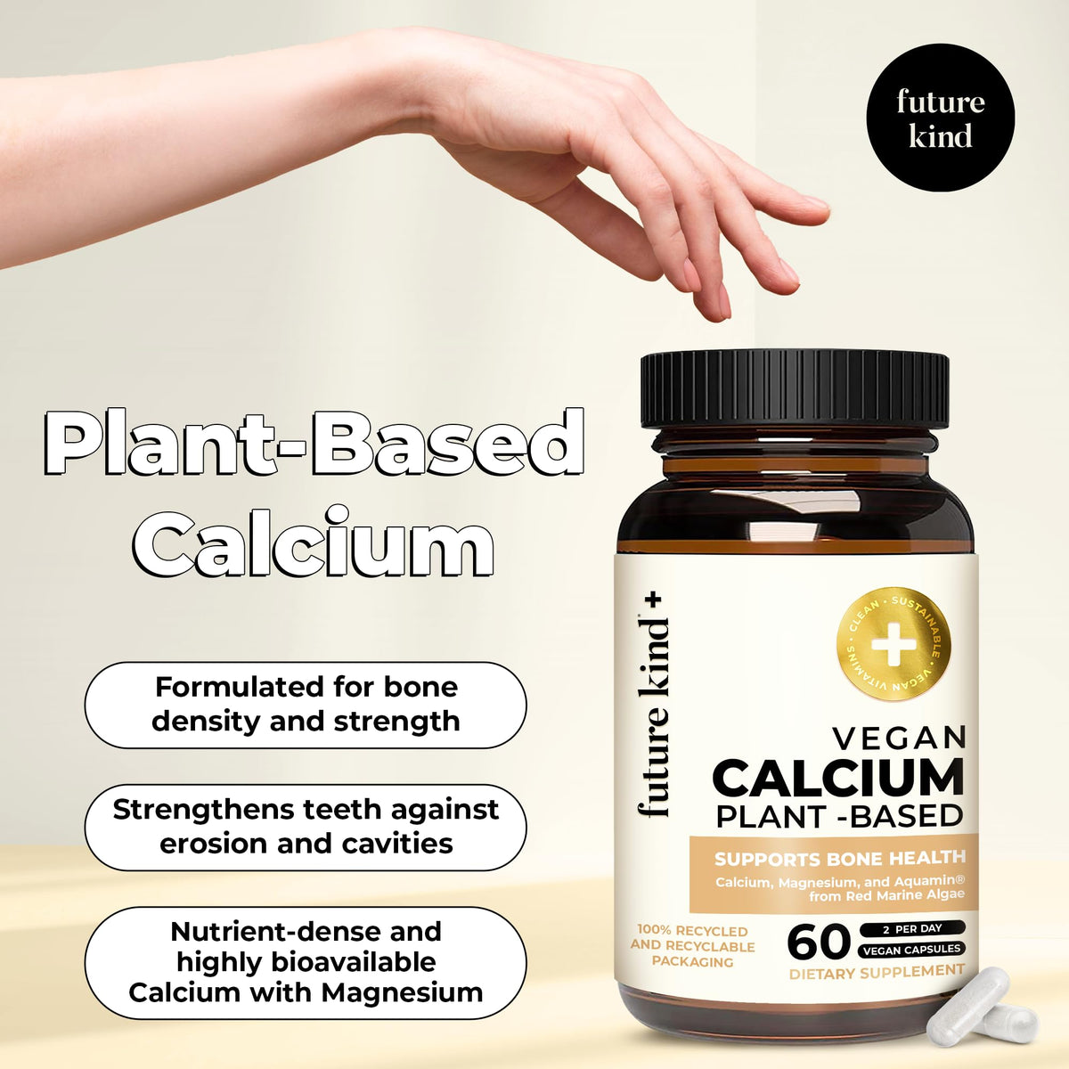 Future Kind complément alimentaire calcium 60 capsules avec étiquette