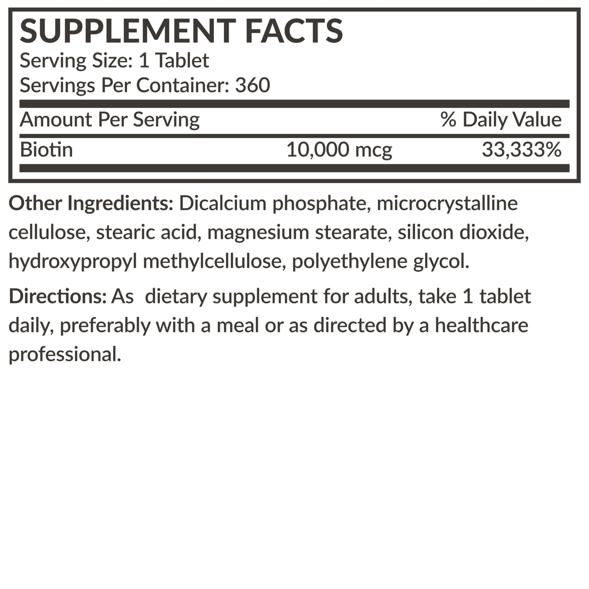 Futurebiotics Biotine 10 000 mcg avec un livre de santé