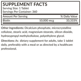 Futurebiotics Biotine 10 000 mcg avec un livre de santé
