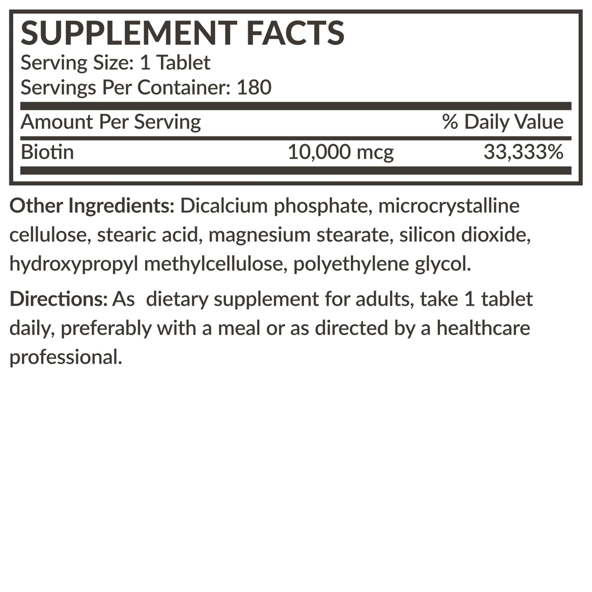 Futurebiotics Biotine 10 000 mcg comprimés sur un fond naturel
