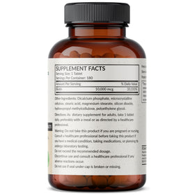 Futurebiotics Biotine 10 000 mcg comprimés végétariens vue arrière