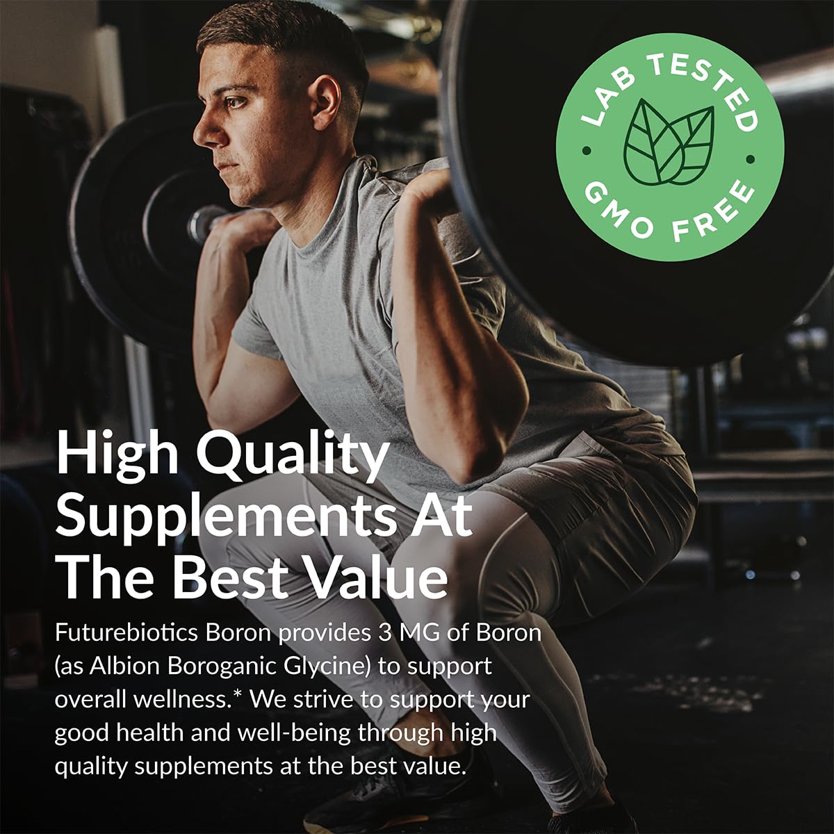 Futurebiotics Bore 3 mg comprimés sur une table en bois