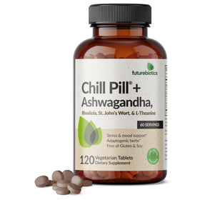 Futurebiotics Chill Pill + Ashwagandha 120 comprimés devant l'emballage