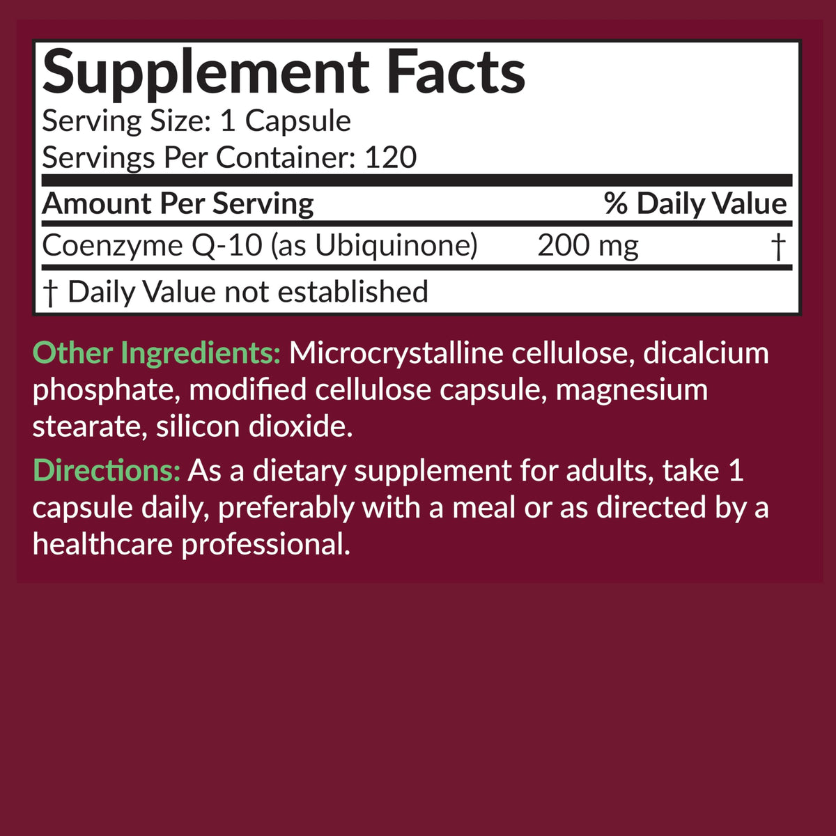 Futurebiotics CoQ10 200 mg Capsules dans leur emballage