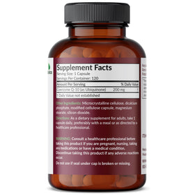 Futurebiotics CoQ10 200 mg Capsules Végétariennes vue arrière