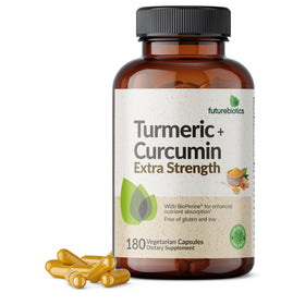 Futurebiotics Curcuma + Curcumine 180 capsules végétales vue de face