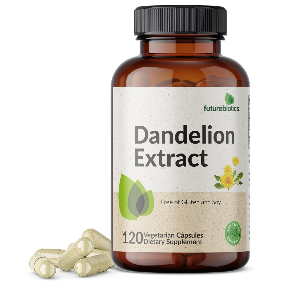 Futurebiotics Extrait de Pissenlit 1500 mg 120 Capsules Végétariennes - Vue de face
