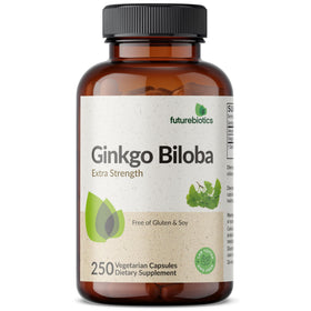 Futurebiotics Ginkgo Biloba avec des ingrédients naturels en arrière-plan