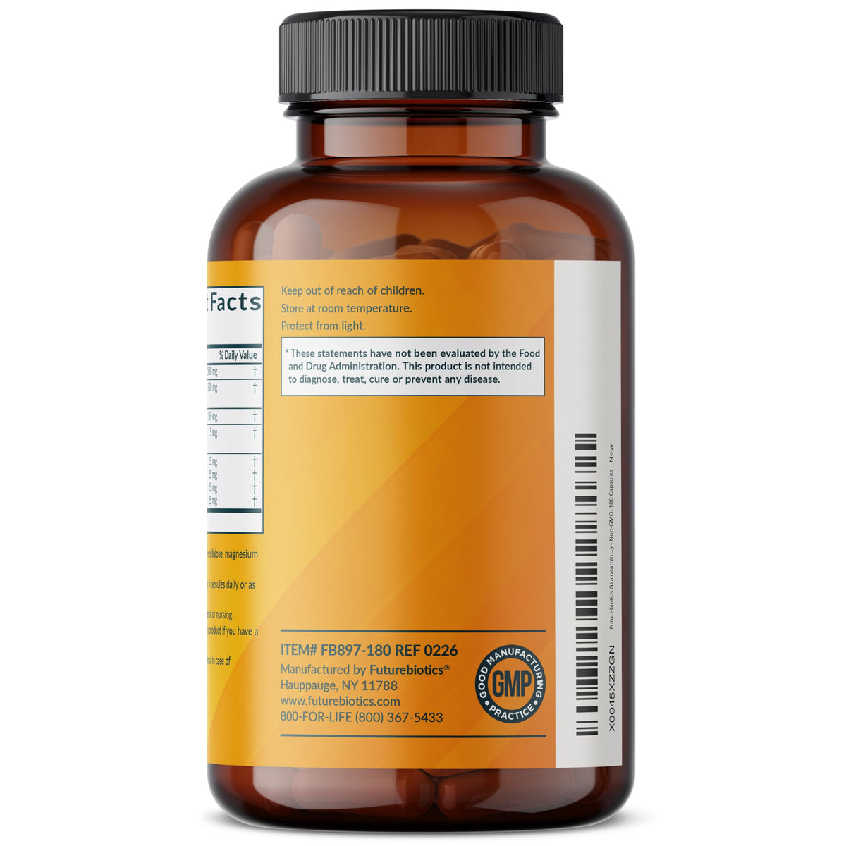 Futurebiotics Glucosamine Chondroitin 180 capsules sur table