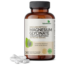 Futurebiotics Glycinate de Magnésium 200 mg 240 gélules végétariennes, vue de l'avant