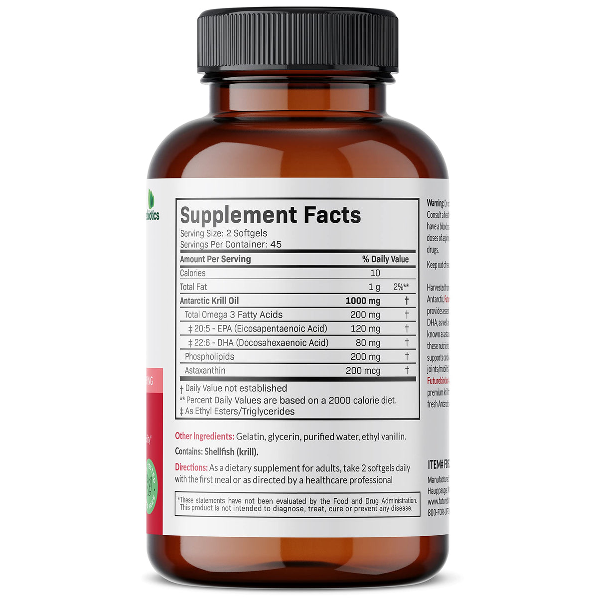 Futurebiotics Huile de Krill Antarctique 1000 mg capsules molles