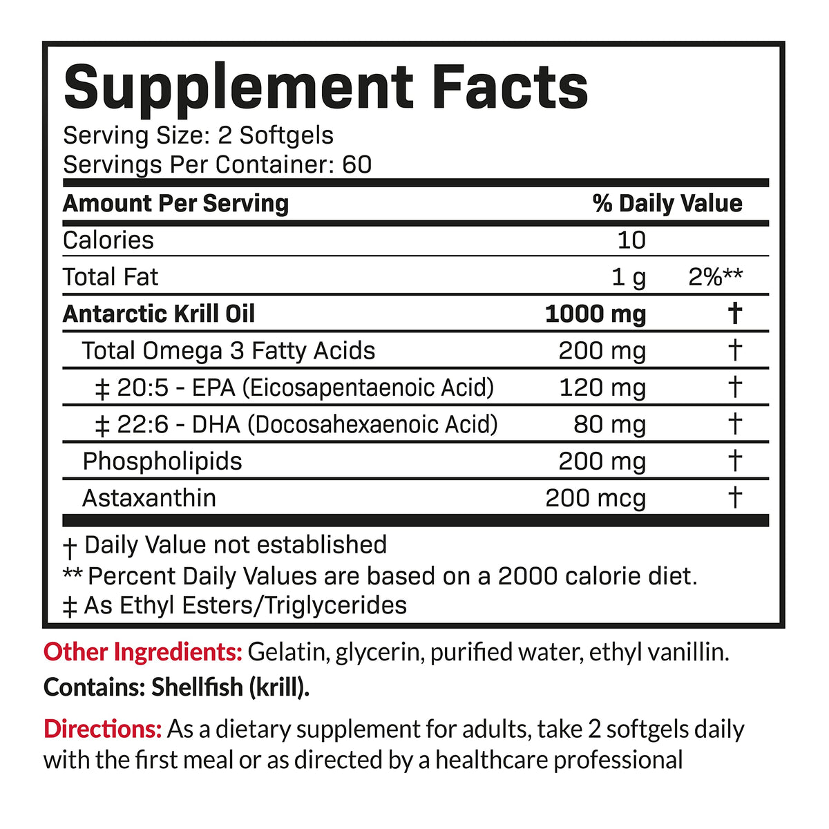 Futurebiotics huile de krill antarctique 1000 mg gélules avec des ingrédients naturels
