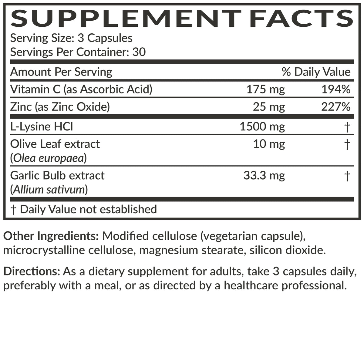 Futurebiotics L-Lysine Defense Complex 1500 MG on a wooden table