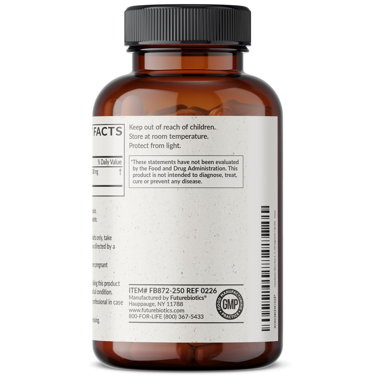 Futurebiotics Maca Racine 4000 mg, capsules sur une table