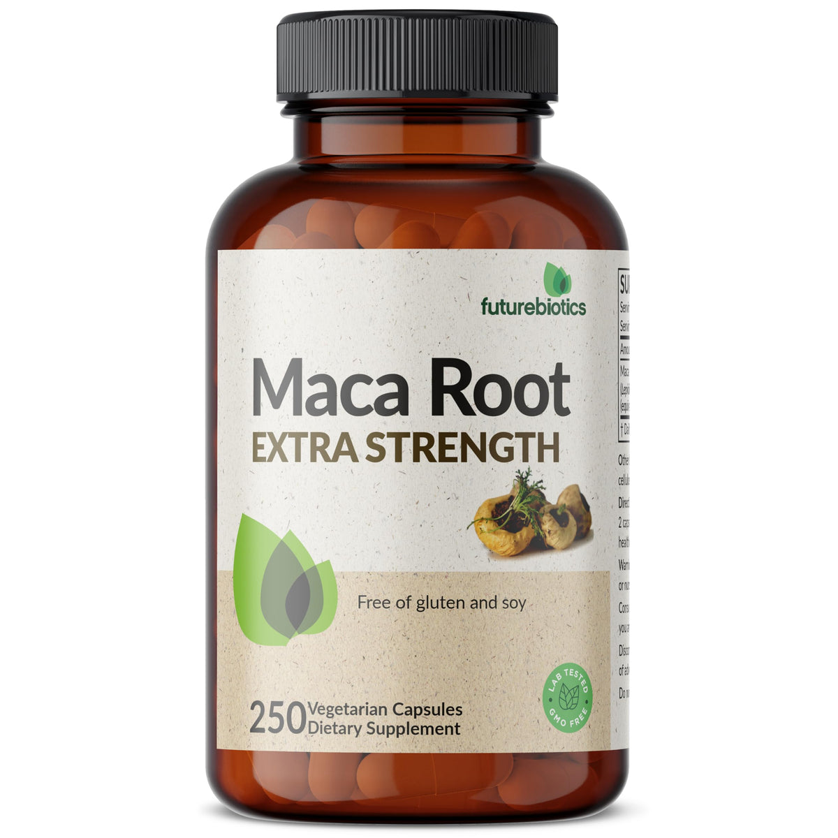 Futurebiotics Maca Racine, capsules à l'intérieur du flacon