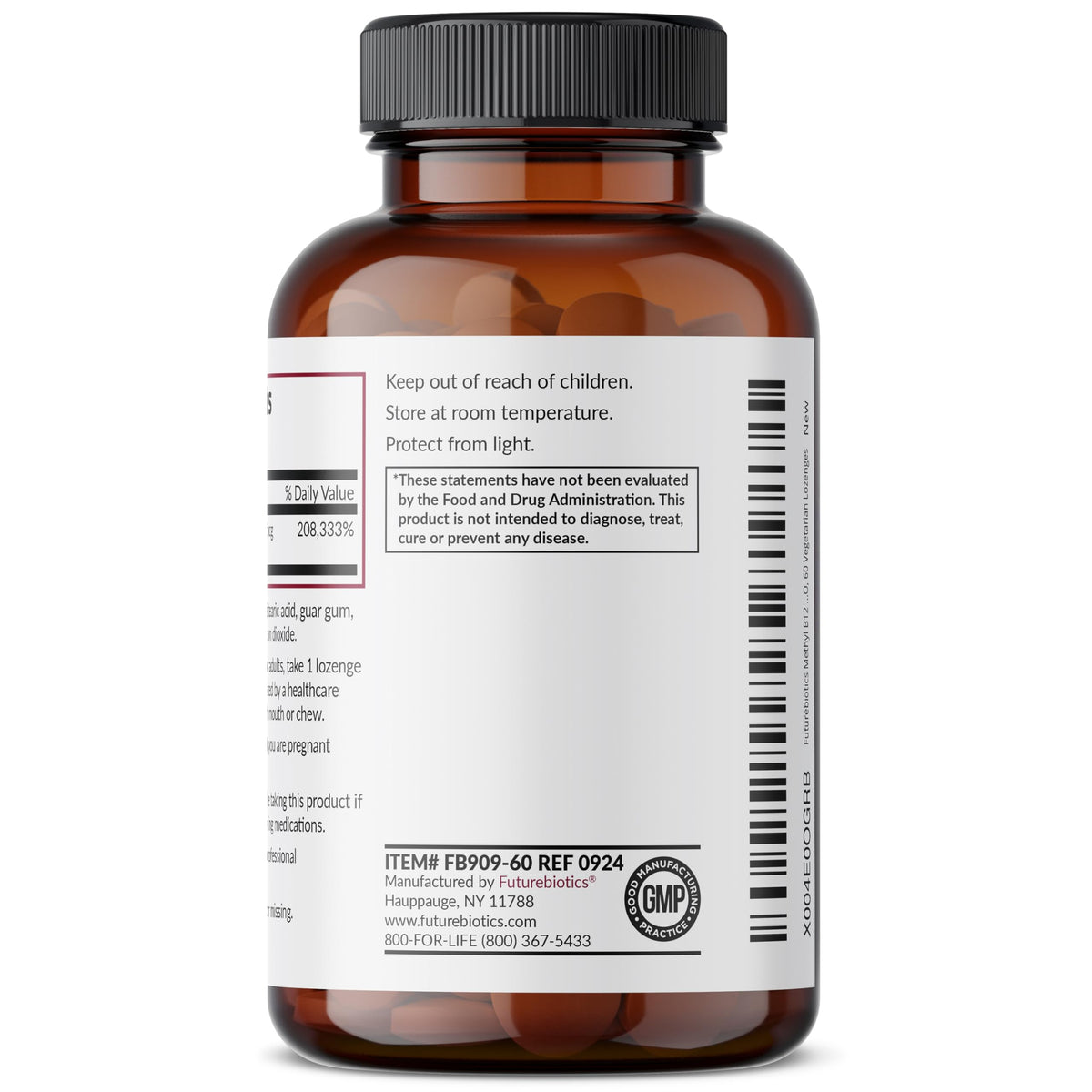 Futurebiotics Methyl B12 5000 MCG avec cerises fraîches en arrière-plan