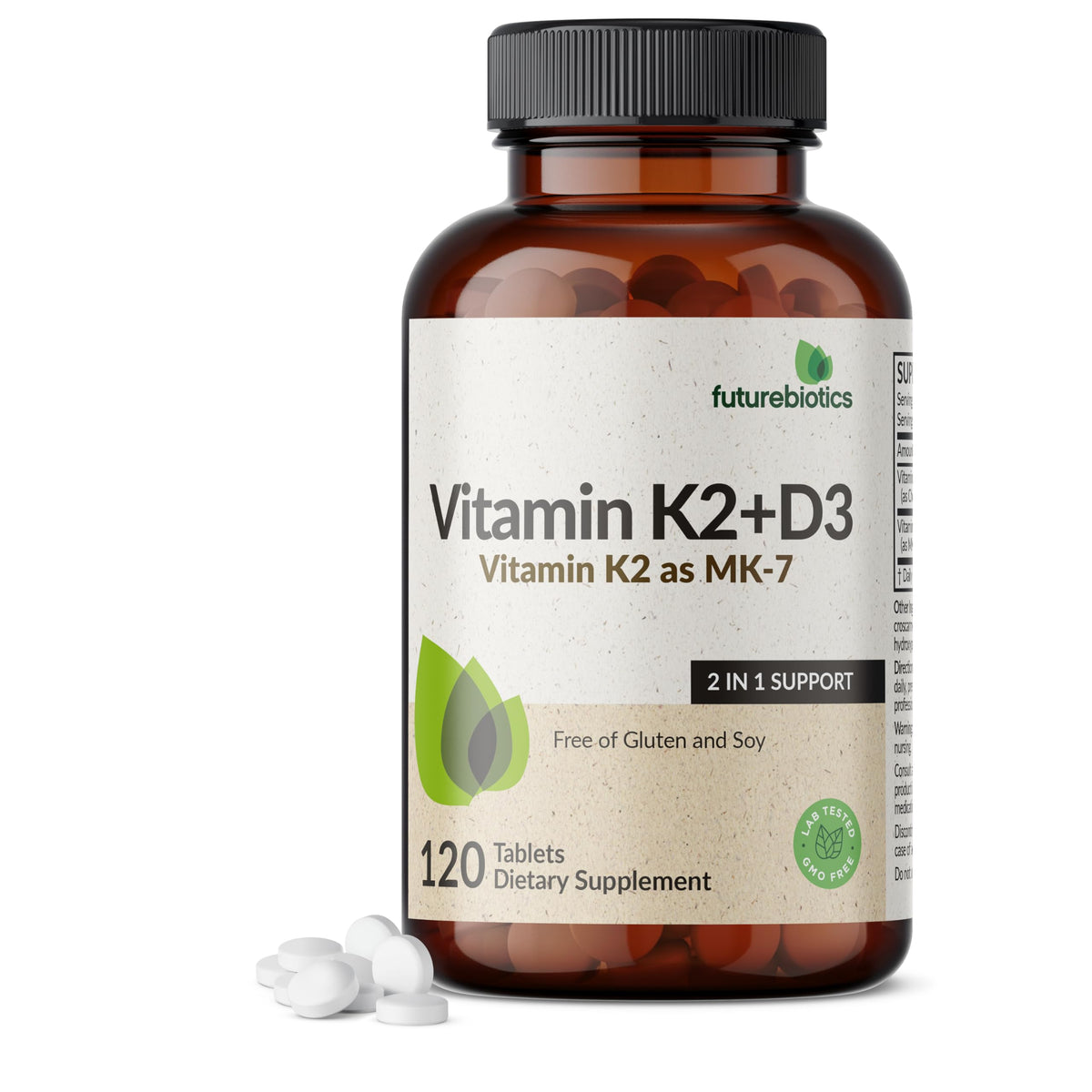 Futurebiotics Vitamine K2 MK-7 et D3 5000 UI, emballage avant