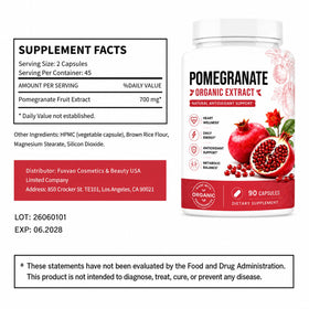 Fuxvao Extrait de Grenade Bio capsules sur fond blanc