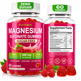 FUYUEO Gummies de Magnésium Glycinate 600mg Framboise vue de face