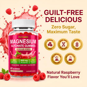 FUYUEO Gummies de Magnésium Glycinate framboise à l'intérieur