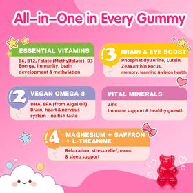 FUYUEO Saffron + Magnesium Glycinate Gummies on a table