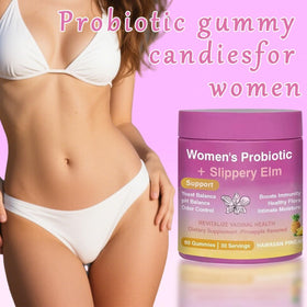 FW ZONE Gummies Probiotiques Féminins Saveur Ananas, gummies dans un bol
