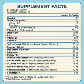 fyne Gummies Saffran 60 pièces vue de côté montrant la texture moelleuse